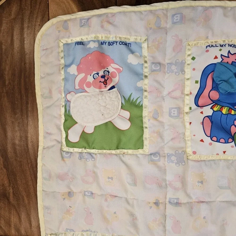 Vintage‎ 80 90s Baby Activity Play Mat Tummy Time Interactive Animals Sensory